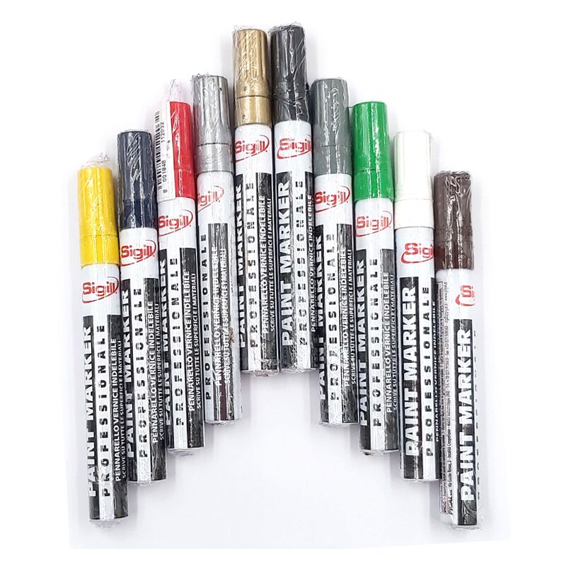 Image of Sigill paint marker pennarello vernice indelebile nero a punta media per tutte le superfici marcatore Nero