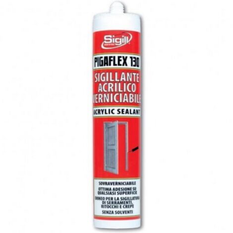 Sigill Pigaflex 130 cartuccia silicone acrilico verniciabile bianco 280 ml made in Italy