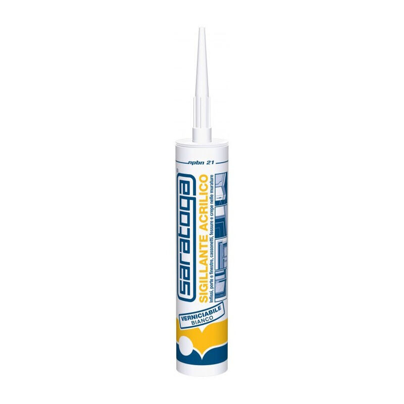 Saratoga Silicone Sigillante Per Edilizia Acrilico Verniciabile Bia...