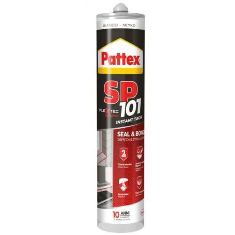 Sigillante Pattex sp101 cartuccia silicone instant tack elastico bianco 280 ml