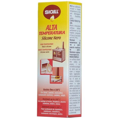 Sigillante per Stufe,Camini Linea Fuoco Alte Temperature Nero 60ml Sigill