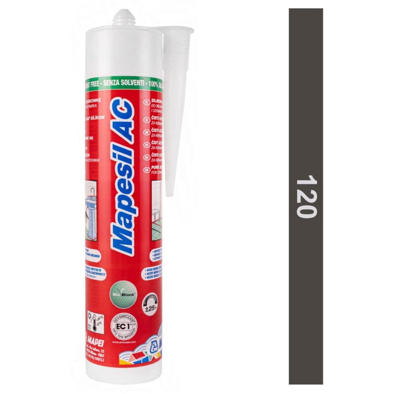 Mapesil Ac N.120 Colore Nero 310 Ml Cartuccia Silicone