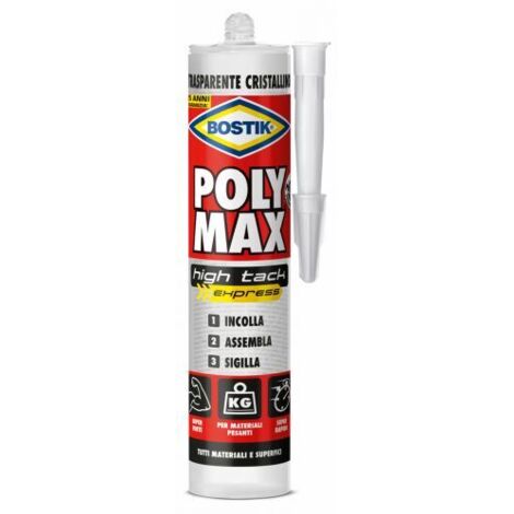 Sigillante poly max high tack express cristal bostik 300 gr - cartuccia