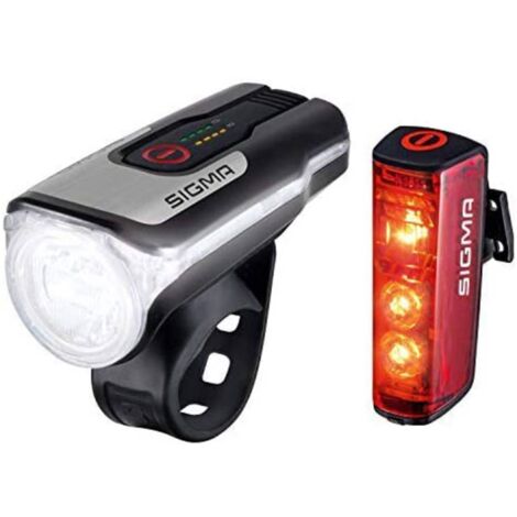 Sigma Kit illuminazione bicicletta AURA 80 FL / Blaze Set LED (monocolore) a batteria ricaricabile Nero