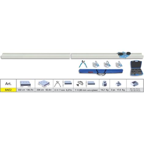 Sigma – Système de coupe extensible pour carreaux grand format – Longueur de coupe 332 cm – Épaisseur jusqu’à 12 mm – Ventouses anti-taches repositionnables