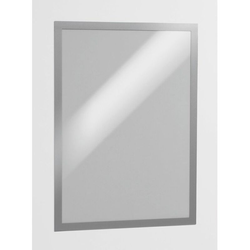 Durable Durable Duraframe Magnetic Display Frame Self Adhesive A3 Silver (Pack 2