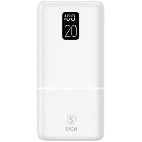 Sign powerbank qc estremamente potente da 20000 mah 21 a - bianco