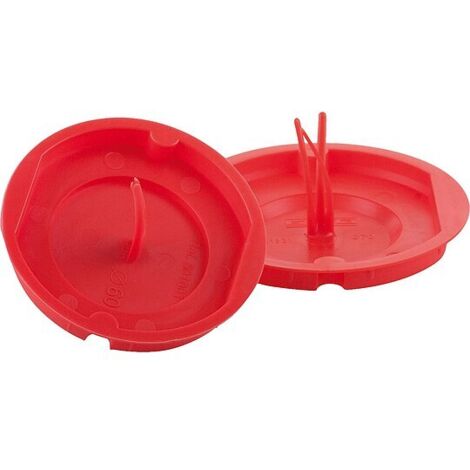 HUP ELEKTROTECHNIK Signaldeckel 50 Stück, rot, für Unterputzdosen - Ø 60 mm