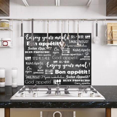 Signaletique.Biz France – Crédence de cuisine adhésive autocollante 90 x 70 cm – Pose facile – Protection murale moderne – Fabrication française