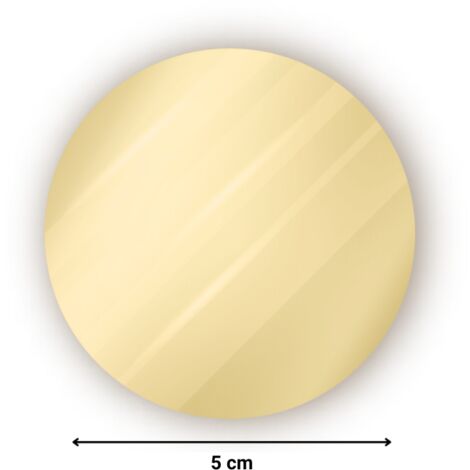 Signaletique.Biz France – Disque en verre acrylique doré effet miroir 3 mm – Diamètre 5 cm – Pour décoration intérieure et événements – Facile à couper et installer