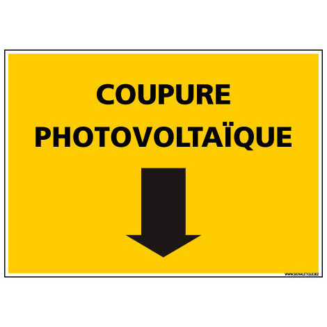 SIGNALISATION COUPURE PHOTOVOLTAIQUE (C1333) - Adhésif - 75 x 105 mm