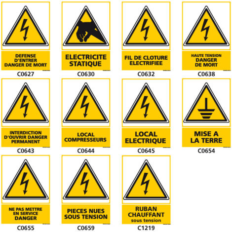 Signalisation danger électrique - C1219 - 150 x 210 mm