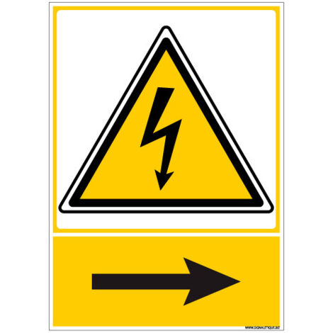 Signalisation danger électrique (C1349) - Aluminium 2 mm - 150 x 210 mm