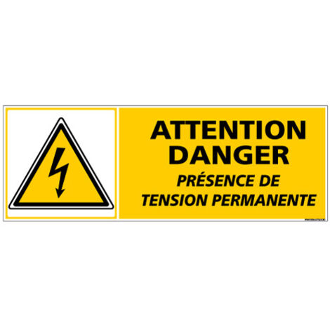 Signalisation danger électrique (C1364) - Adhésif - 210 x 75 mm