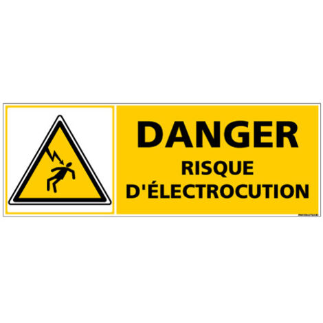 Signalisation danger électrique (C1368) - Adhésif - 210 x 75 mm