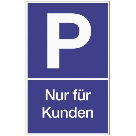 Signalisation de places de stationnement stationn. p. clients L250xl400 mm plastique bleu/blanc