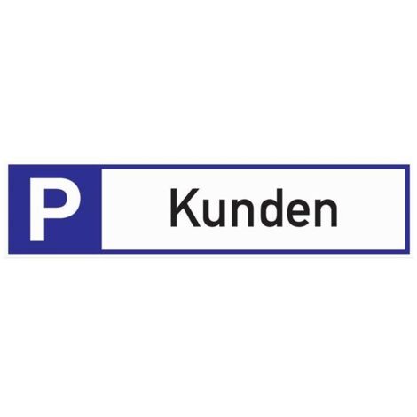 Signalisation de places de stationnement stationn. p. clients L460xl110 mm aluminium blanc/bleu/noir