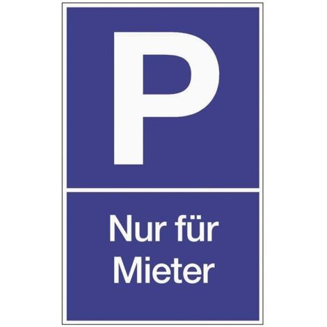 Signalisation de places de stationnement stationn. p. locataires L250xl400 mm plastique bleu/blanc