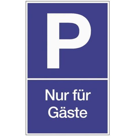 Signalisation de places de stationnement stationn. p. visiteurs L250xl400 mm plastique bleu/blanc
