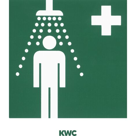 Signalisation de sécurité KWC AR, douche d'urgence, film adhésif