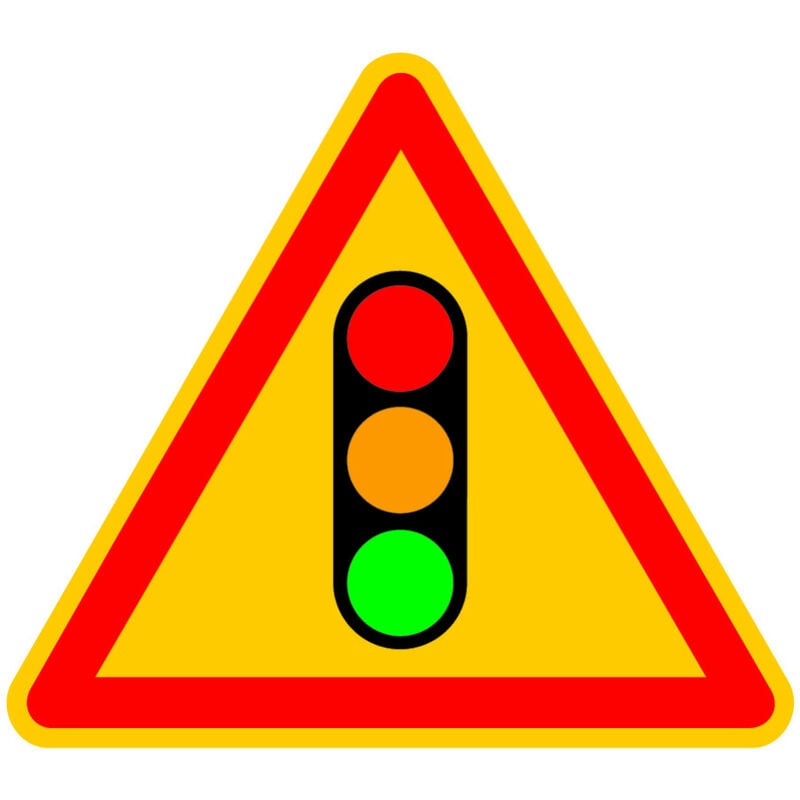 Signalisation de Travaux Temporaires Panneaux de Travaux Temporaires. Danger Chantier Temporaire - Danger feu tricolore - Panneau classique