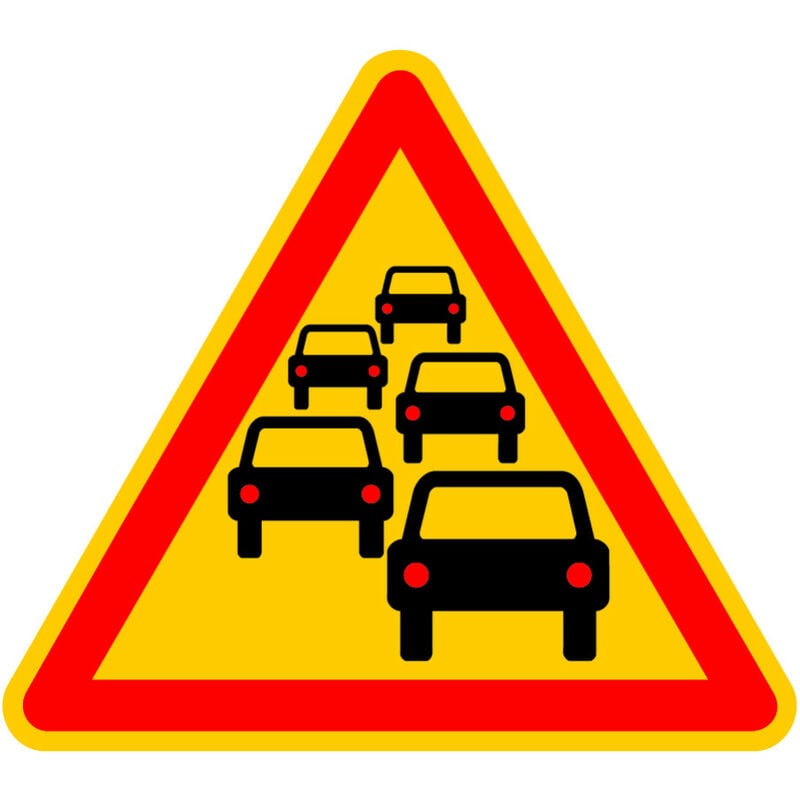 Signalisation de Travaux Temporaires Panneaux de Travaux Temporaires. Danger Chantier Temporaire - Danger bouchon - Panneau rétroréfléchissant