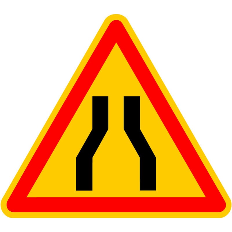 Signalisation de Travaux Temporaires Panneaux de Travaux Temporaires. Danger Chantier Temporaire - Danger chaussée rétrécie - Panneau classique