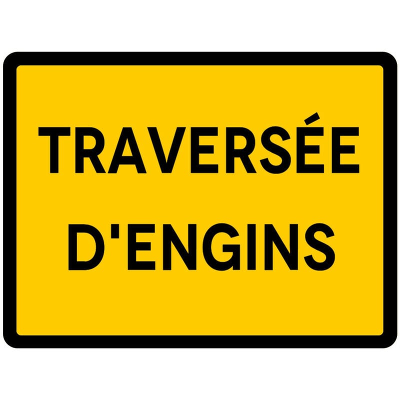Signalisation de Travaux Temporaires Panneaux de Travaux Temporaires. Danger Chantier Temporaire - Traversée d'engins - Panneau rétroréfléchissant