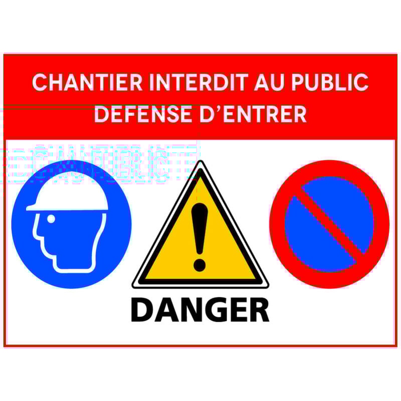 Signalisation de Travaux Temporaires Panneaux de Travaux Temporaires. Danger Chantier Temporaire - Chantier interdit au public défense d'entrer