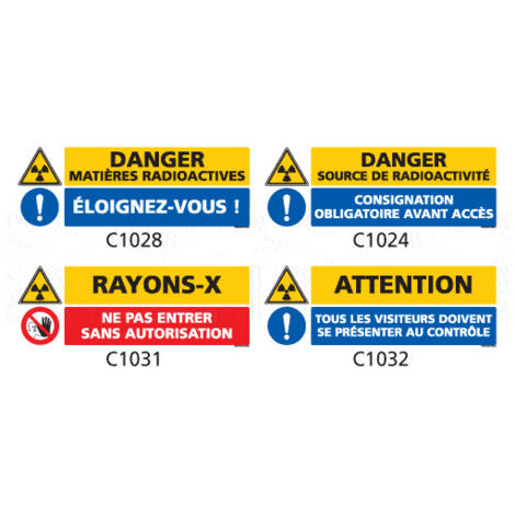Signalisation produits dangereux risque ionisant - C1031 - 210 x 75 mm