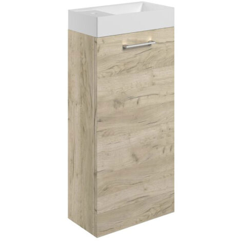 Signature Aalborg Floor Standing 1-Door Vanity Unit with Basin 405mm Wide - Oak