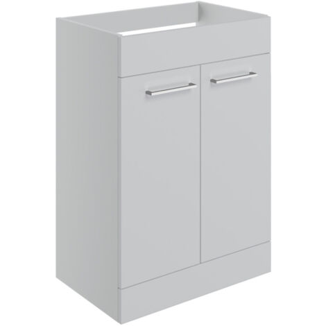 Signature Aalborg Floor Standing 2-Door Vanity Unit 590mm Wide - Grey Gloss