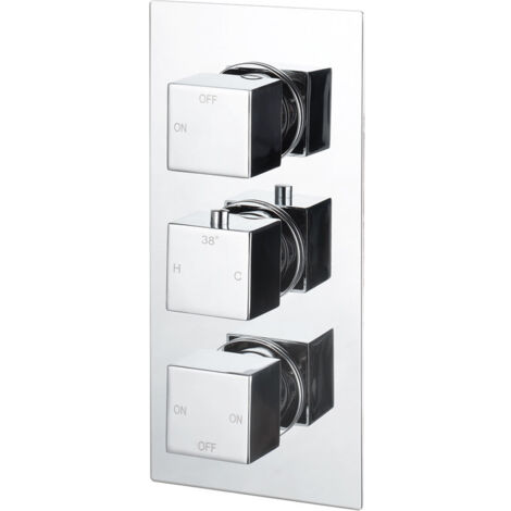 Signature Advance Thermostatic 3 Outlet Concealed Shower Valve Triple Handle - Chrome