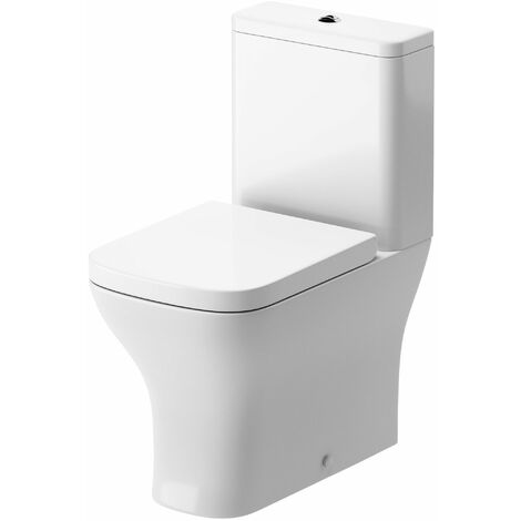 Signature Aztec Close Coupled Back to Wall Toilet with Push Button Cistern - Soft Close Seat