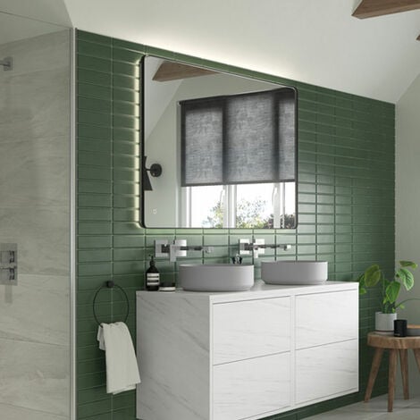 Signature Backlit LED Angled Frame Bathroom Mirror 800mm H x 1200mm W