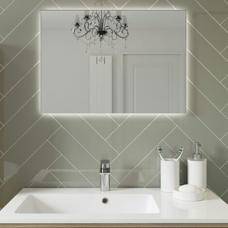 Signature Backlit LED Bathroom Mirror with Demister Pad 600mm H x 900mm W