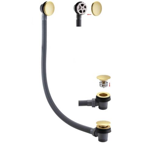 Signature Bath Sprung Waste with Overflow - Brushed Brass