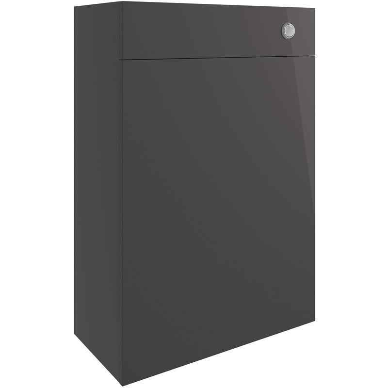 Bergen Back to Wall wc Toilet Unit 600mm Wide - Onyx Grey Gloss - Signature