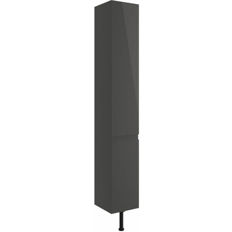 Signature Bergen Floor Standing 2-Door Tall Unit 300mm Wide - Onyx Grey Gloss