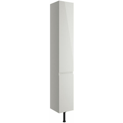 Signature Bergen Floor Standing 2-Door Tall Unit 300mm Wide - Pearl Grey Gloss