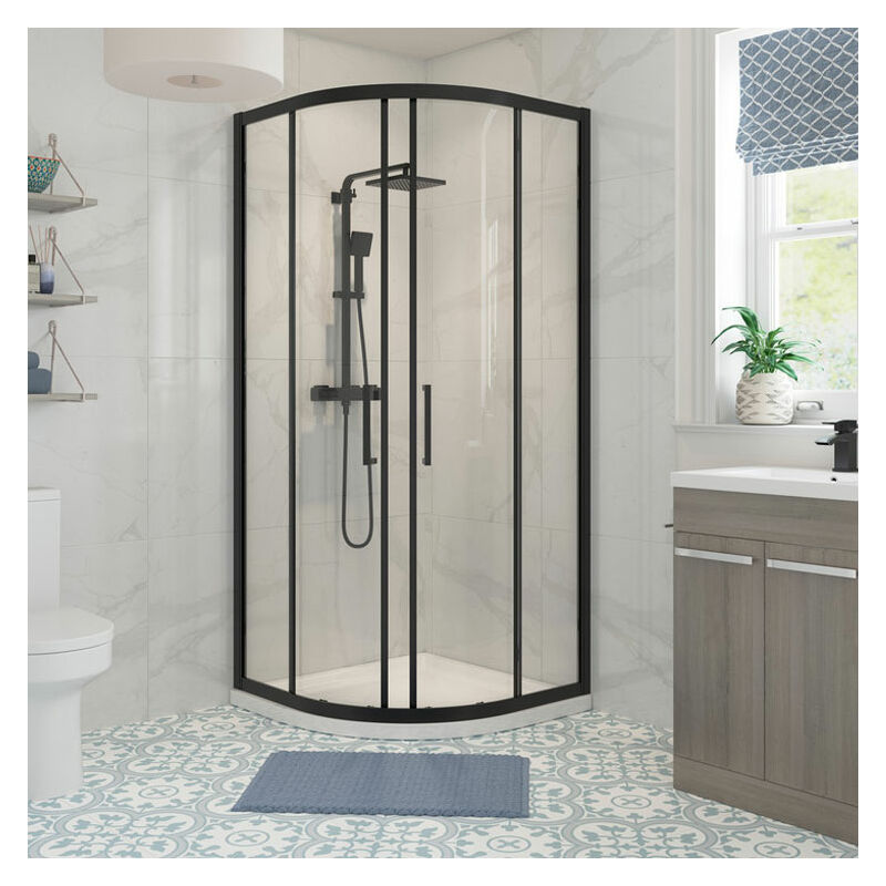 Vibrance Double Door Offset Quadrant Shower Enclosure 900Mm X 760Mm ...