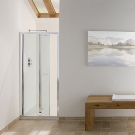 Signature Contract Bi-Fold Shower Door 800mm Wide - 6mm Glass