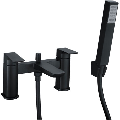 Signature Glide Bath Shower Mixer Tap with Shower Kit and Bracket - Matt Black