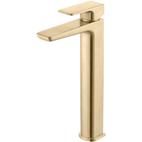 Signature Glide Mono Tall Basin Mixer Tap Single Handle - Brushed Brass