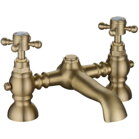 Signature Greenwich Bath Filler Tap Pillar Mounted - Brushed Brass