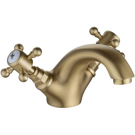 Signature Greenwich Mono Basin Mixer Tap with Pop Up Waste - Brushed Brass