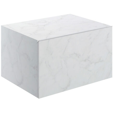 Signature Grove Wall Hung Storage Unit 600mm Wide - White Marble