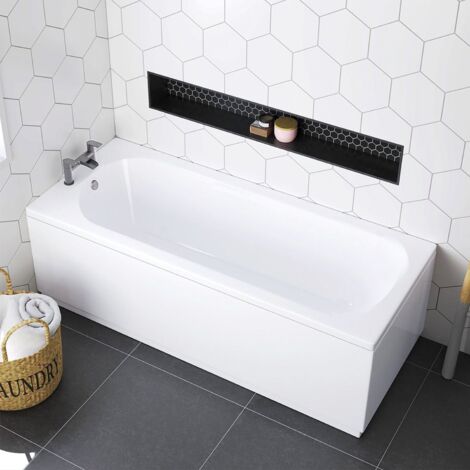 Signature Heracles Single Ended Rectangular Steel Bath 1700mm x 700mm 2 Tap Hole (inc Leg Set)