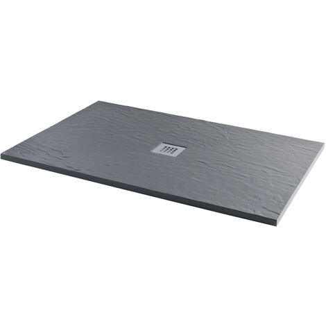 Signature Inca Rectangular Shower Tray with Waste 1000mm x 800mm - Grey