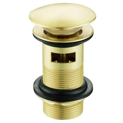 Signature Mushroom Click Clack Slotted Basin Waste - Brushed Brass